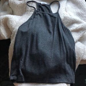 gray tillys, halter top